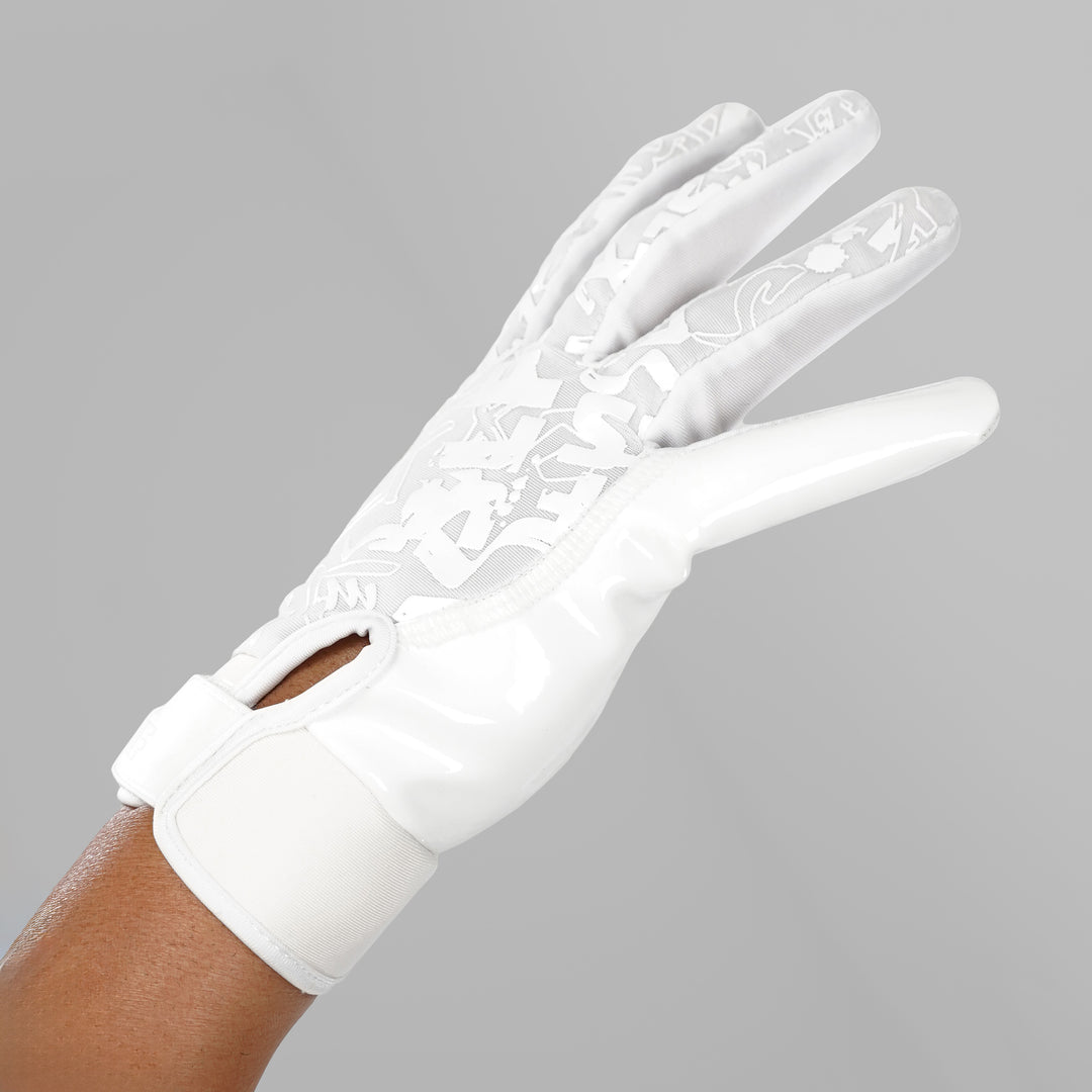 White Sticky Football Receiver Gloves