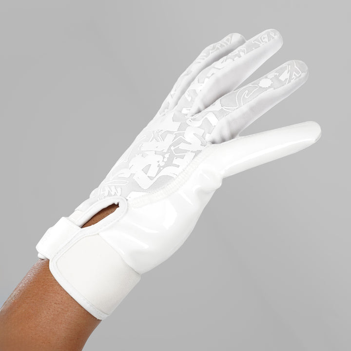 White Sticky Football Receiver Gloves