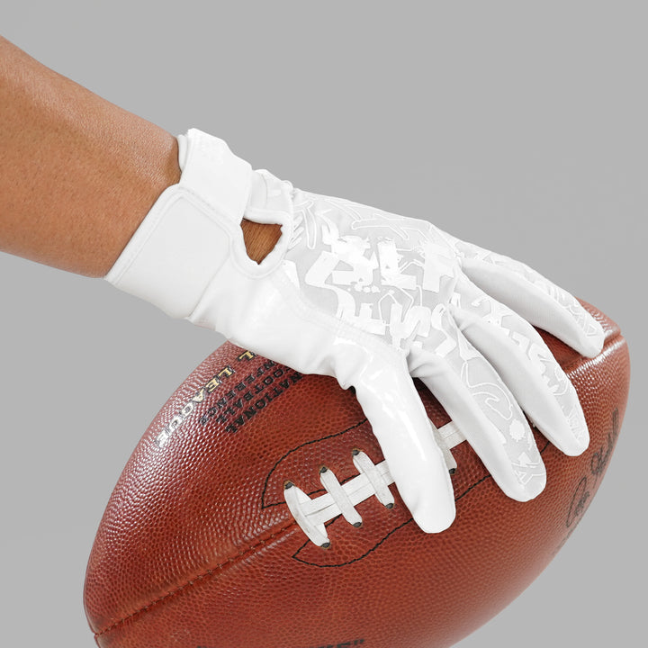 White Sticky Football Receiver Gloves