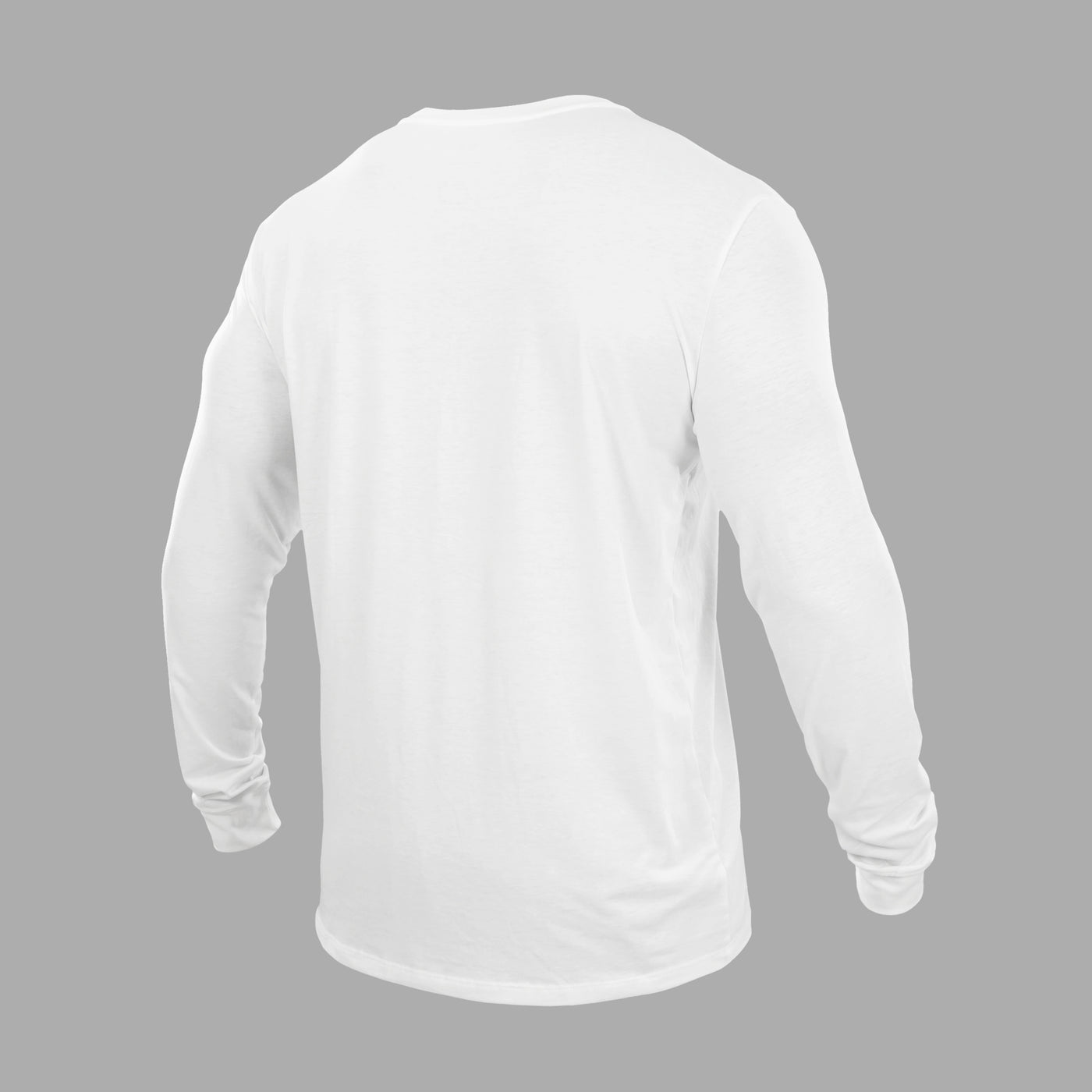 Basic White Dry Fit Cotton/Poly Long Sleeve Tee
