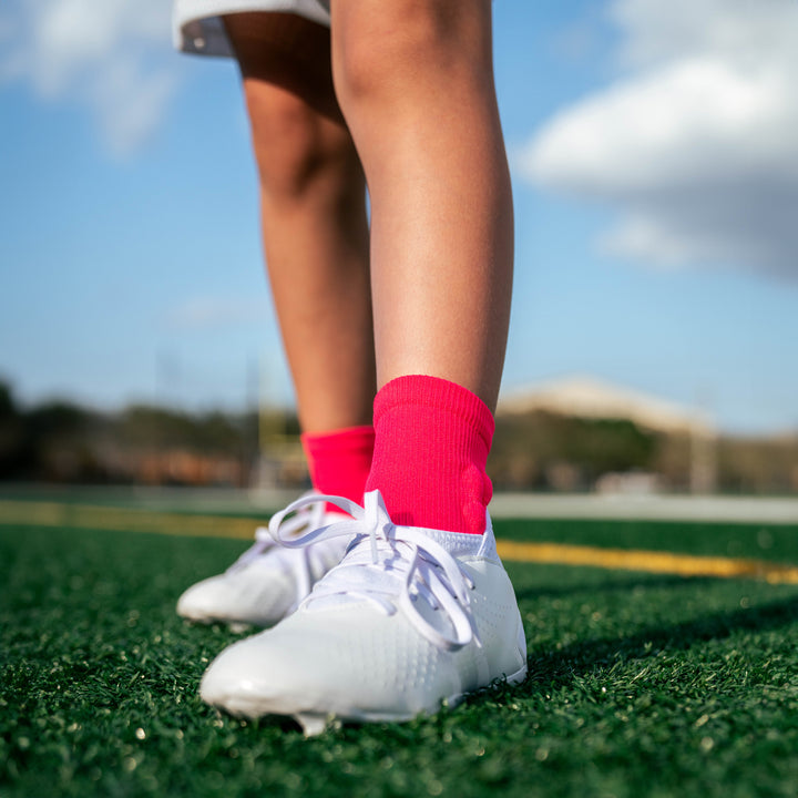 Hue Pink Football Padded Short Kids Socks