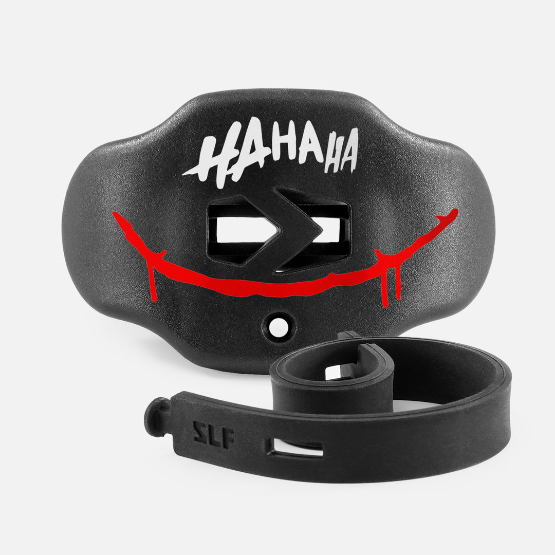 Ha Ha Ha Red Smile Black Soft Football Mouthguard