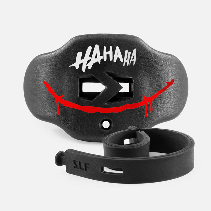 Ha Ha Ha Red Smile Black Soft Football Mouthguard