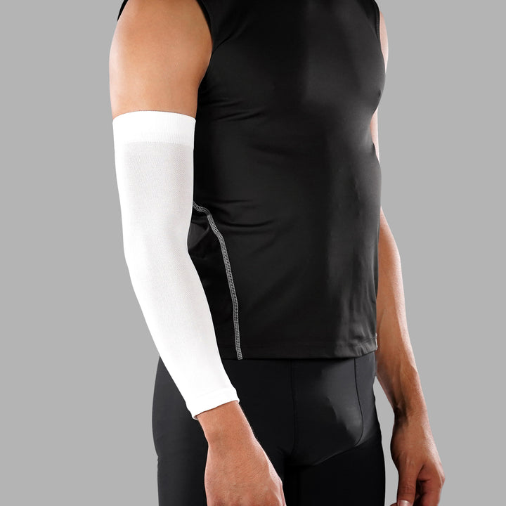 White One Size Fits All Football Arm Sleeve