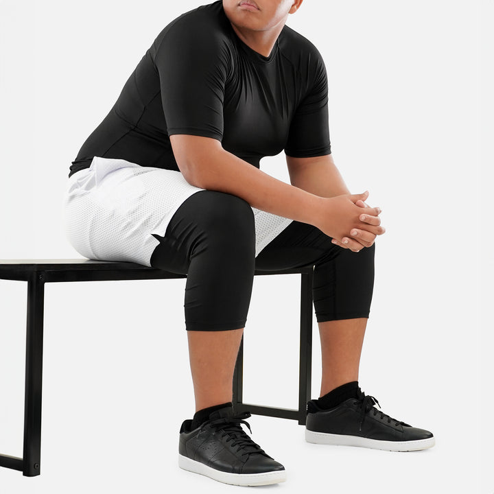 Black 3/4 Tights for men - Big