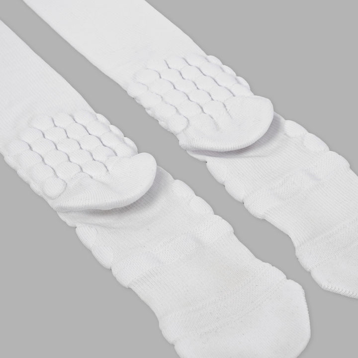 White Football Padded Long Kids Socks