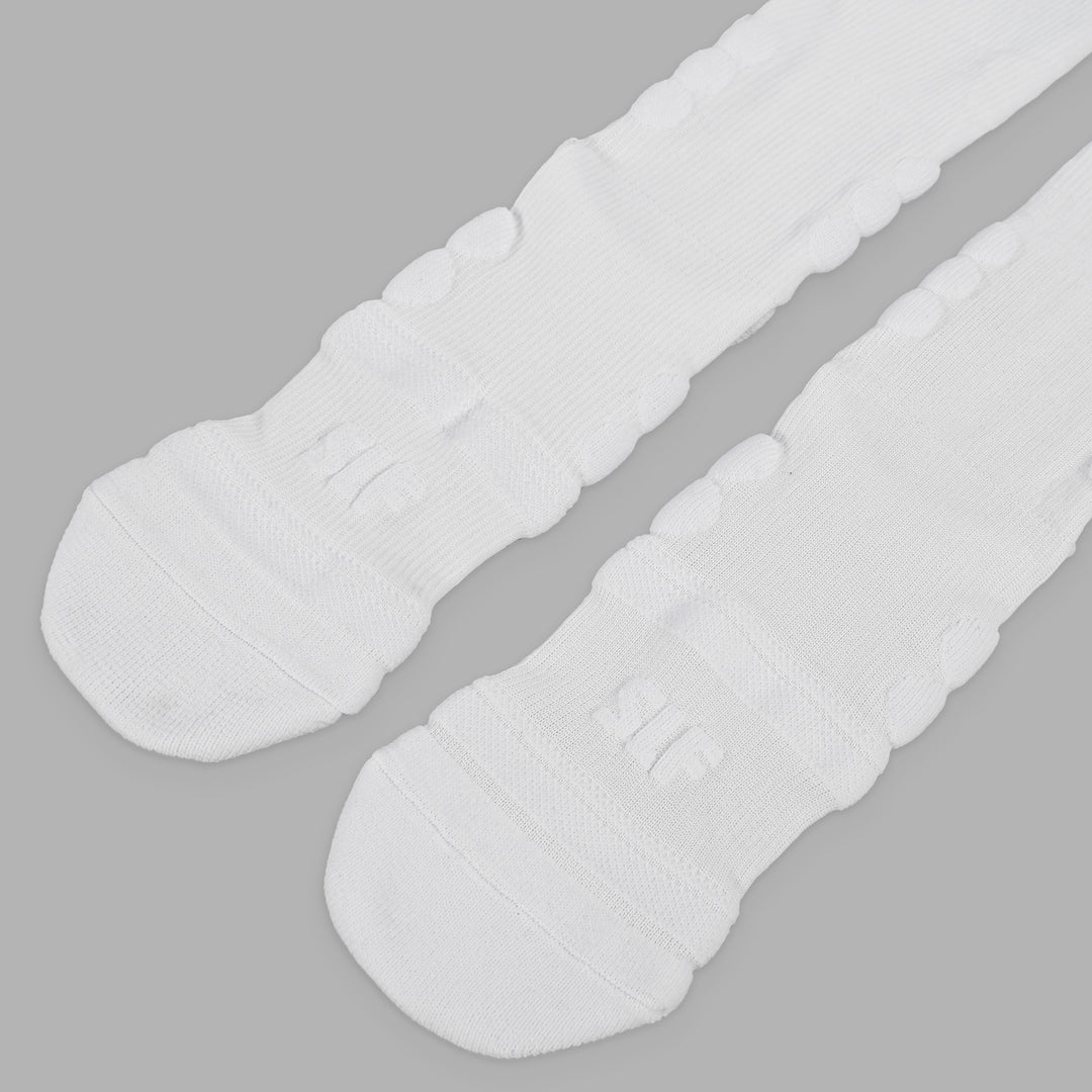 White Football Padded Long Kids Socks