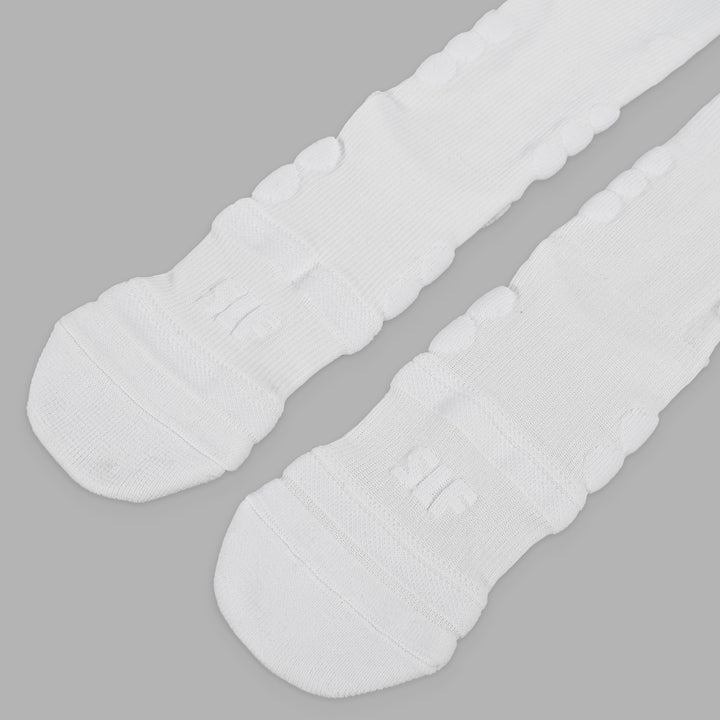 White Football Padded Long Kids Socks