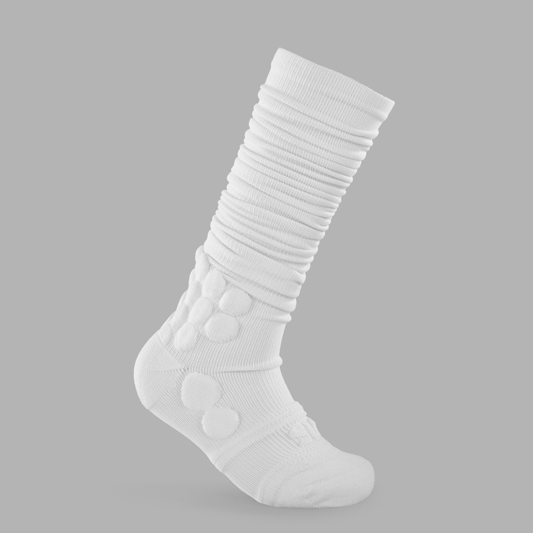White Football Padded Long Kids Socks