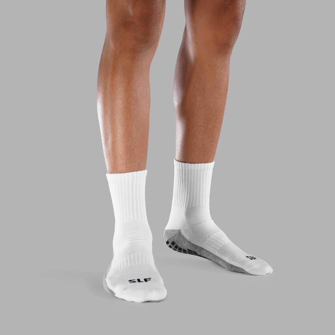 White Performance Grip Socks