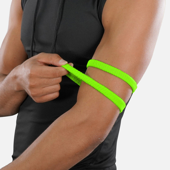 Hot Green Thin Cotton Bicep Bands