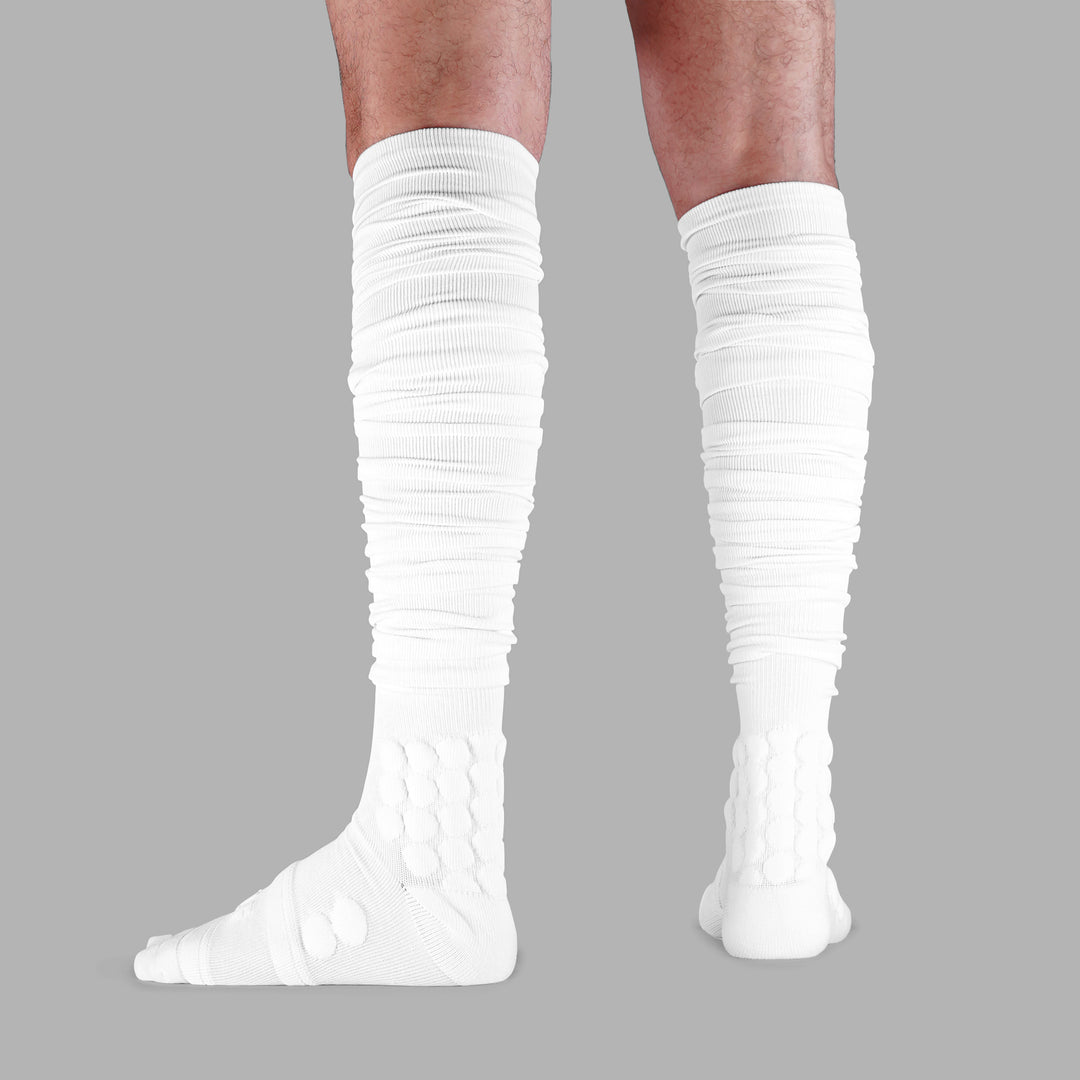 White Football Padded Long Socks