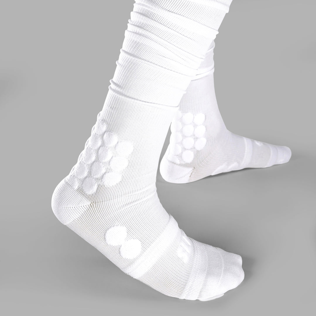 White Football Padded Long Socks