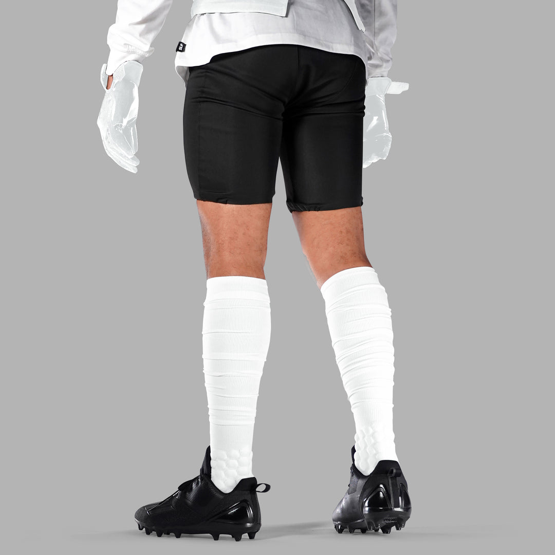 White Football Padded Long Socks