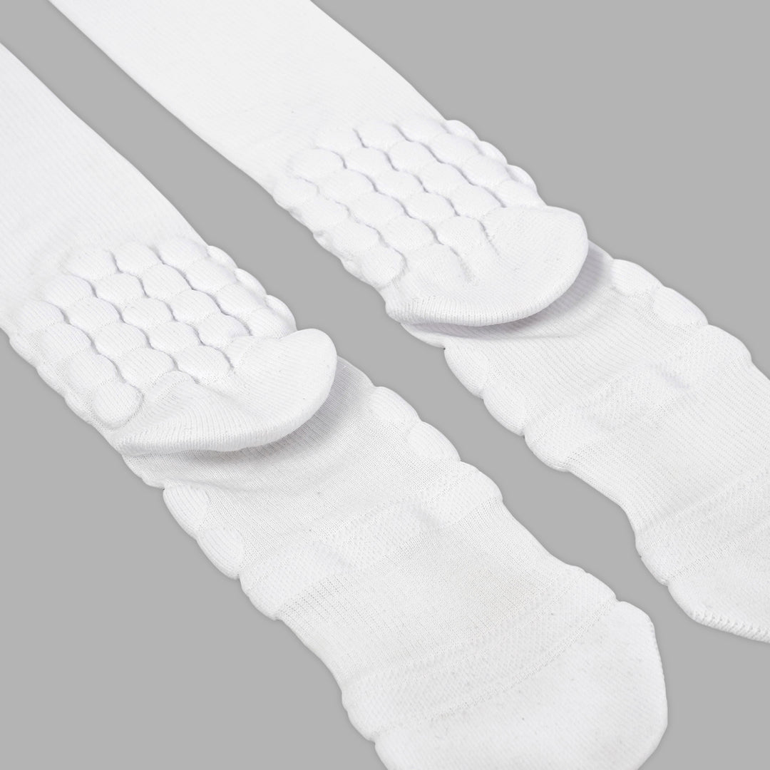 White Football Padded Long Socks