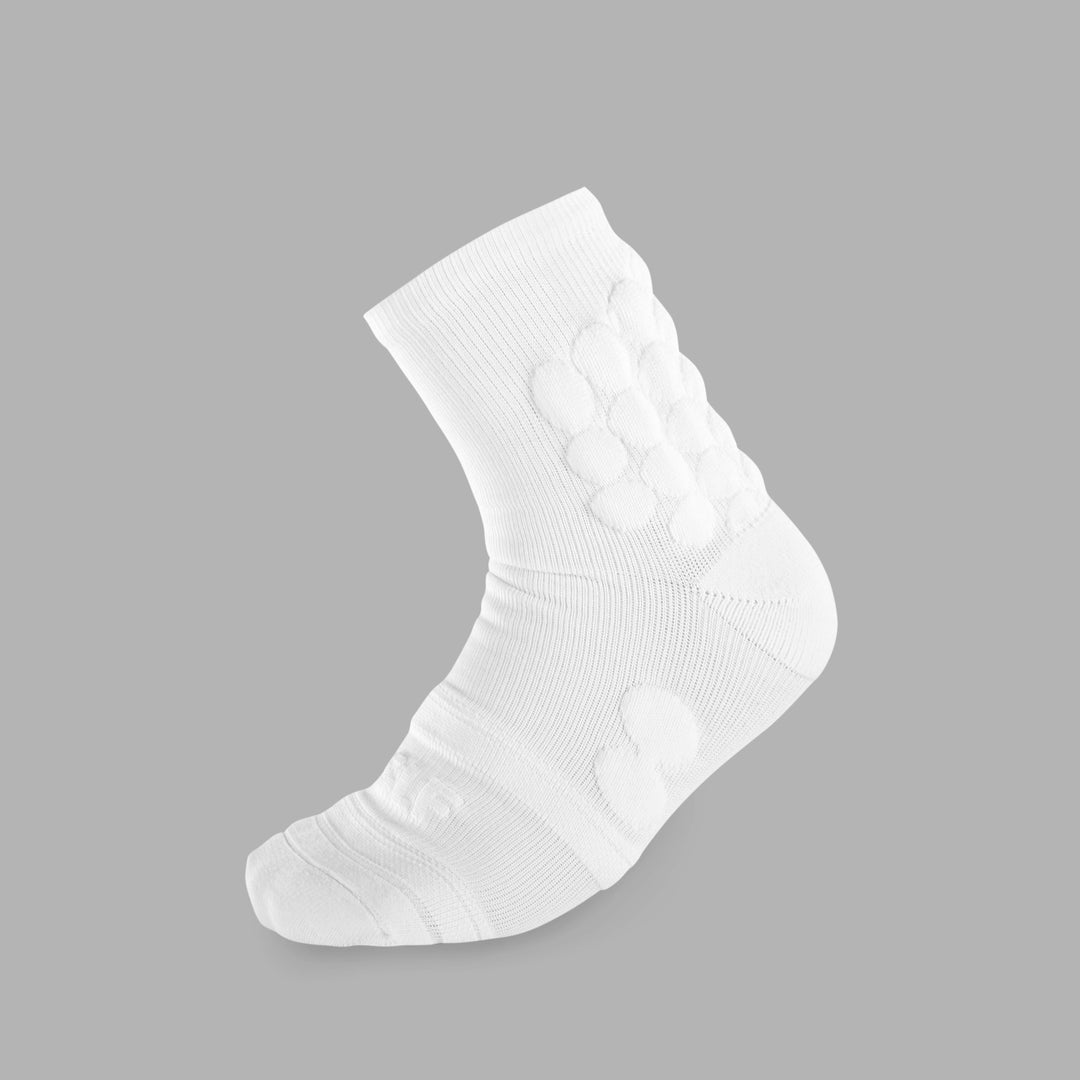 White Football Padded Short Kids Socks