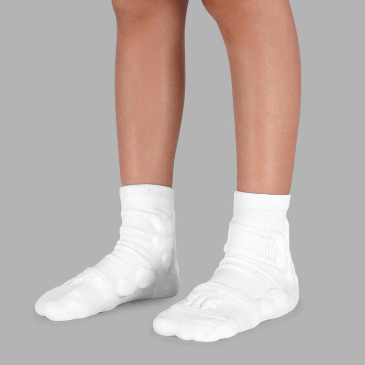White Football Padded Short Kids Socks