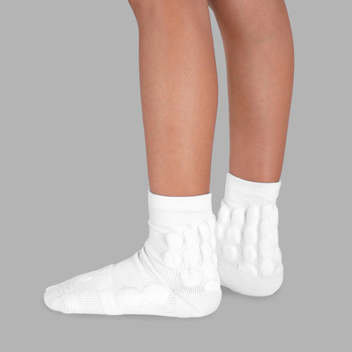 White Football Padded Short Kids Socks