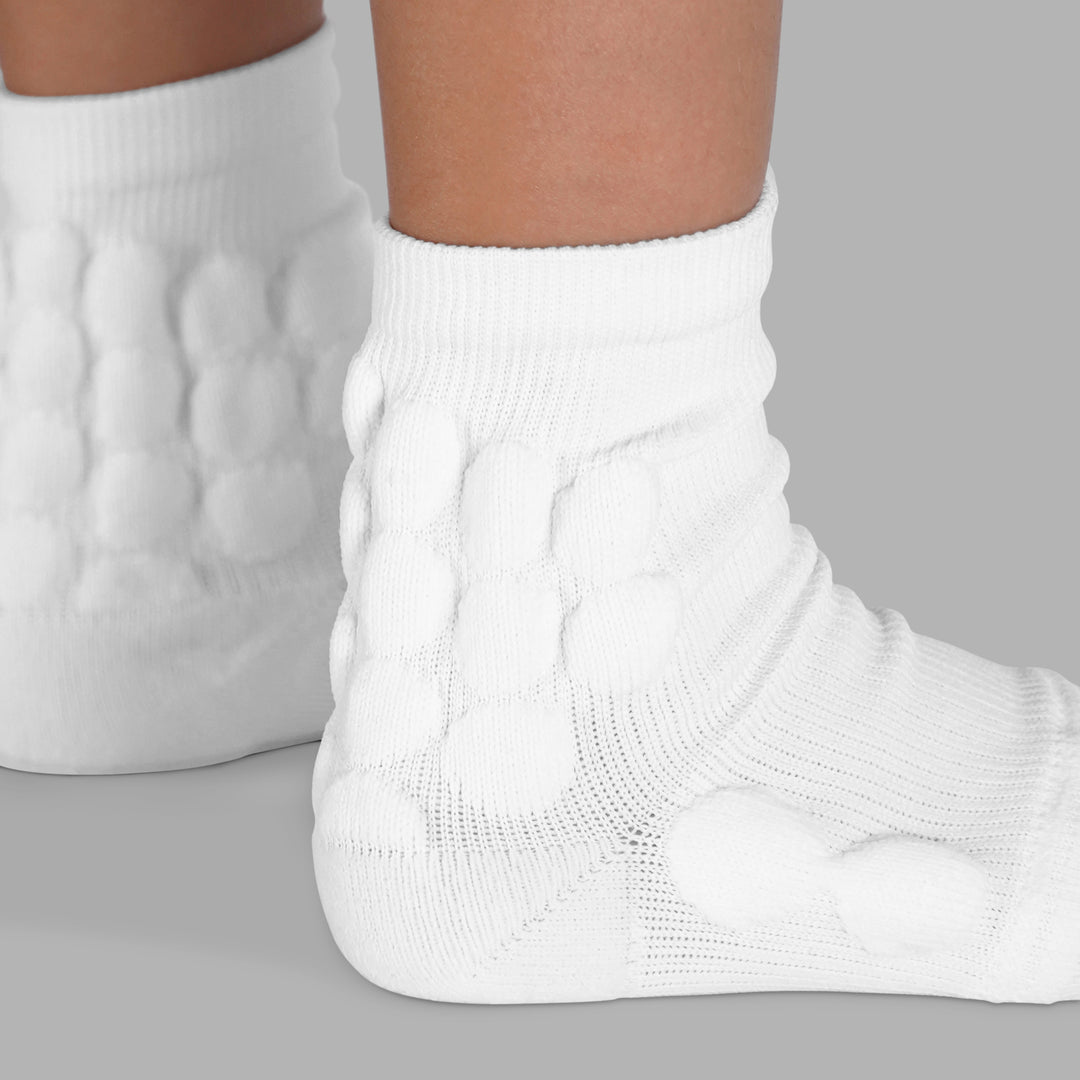 White Football Padded Short Kids Socks