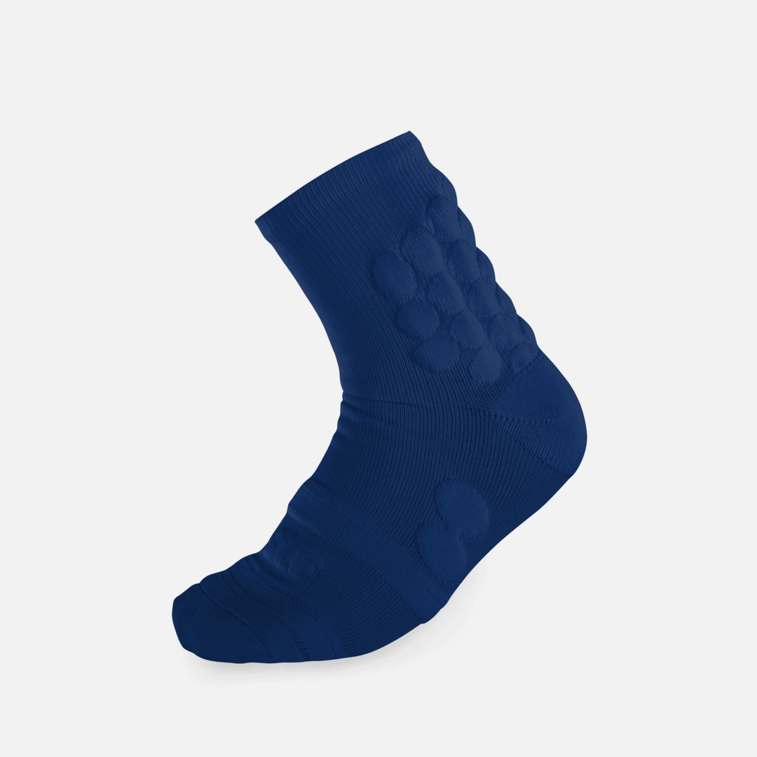 Hue Navy Football Padded Short Kids Socks