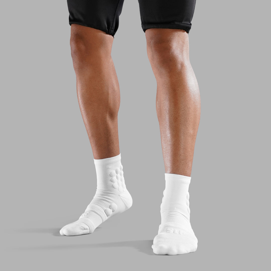 White Football Padded Short Socks