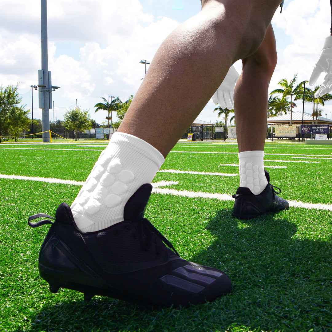 White Football Padded Short Socks