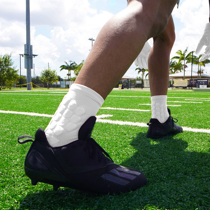 White Football Padded Short Socks