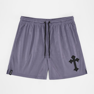 Gothic Cross Patch Shorts - 7"