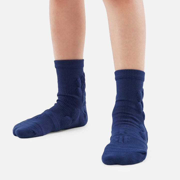 Hue Navy Football Padded Short Kids Socks