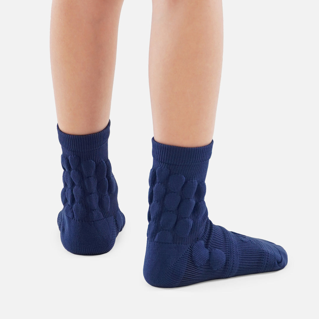 Hue Navy Football Padded Short Kids Socks