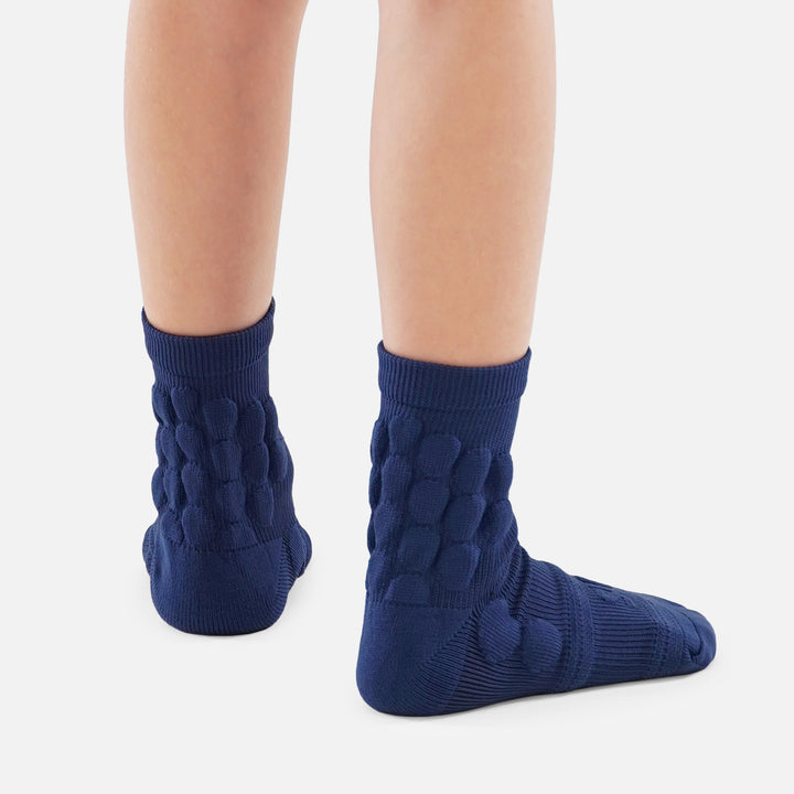 Hue Navy Football Padded Short Kids Socks
