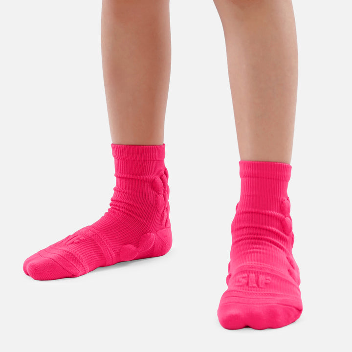 Hue Pink Football Padded Short Kids Socks