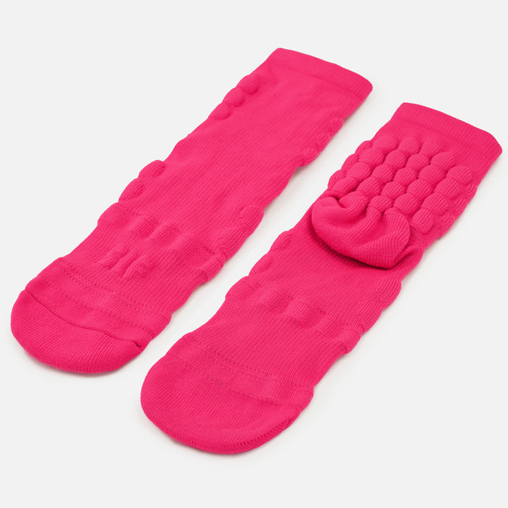Hue Pink Football Padded Short Kids Socks