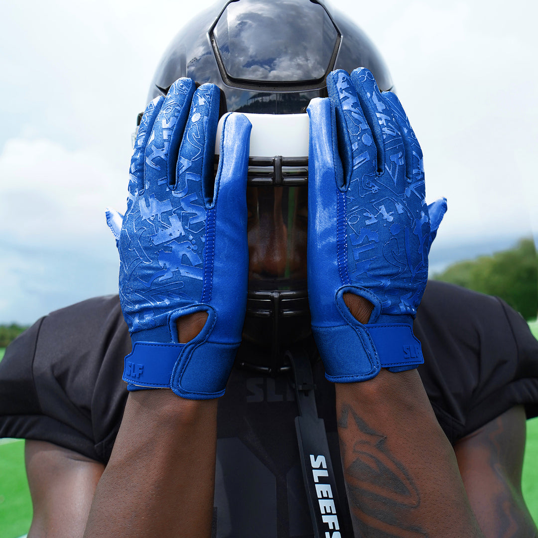 Hue Royal Blue Sticky Football Receiver Gloves