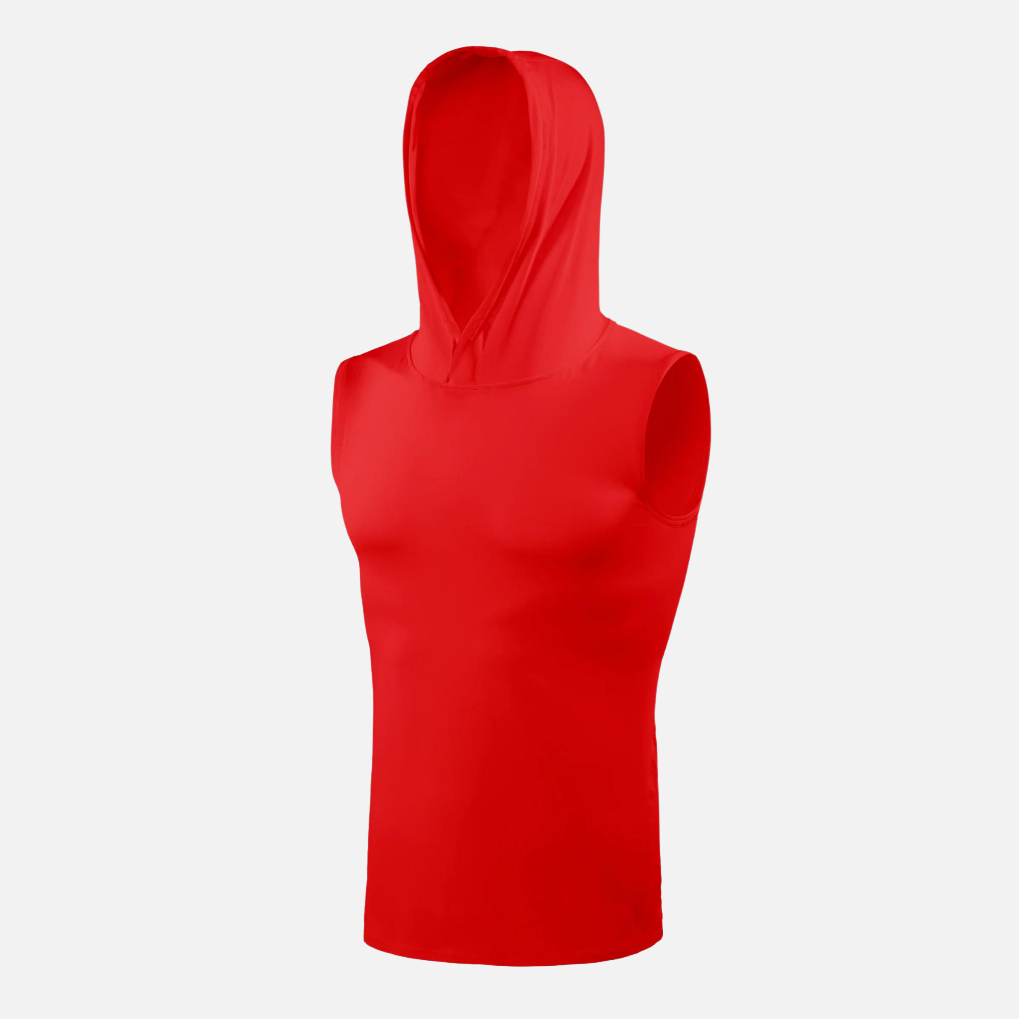 Red sleeveless hoodie on sale