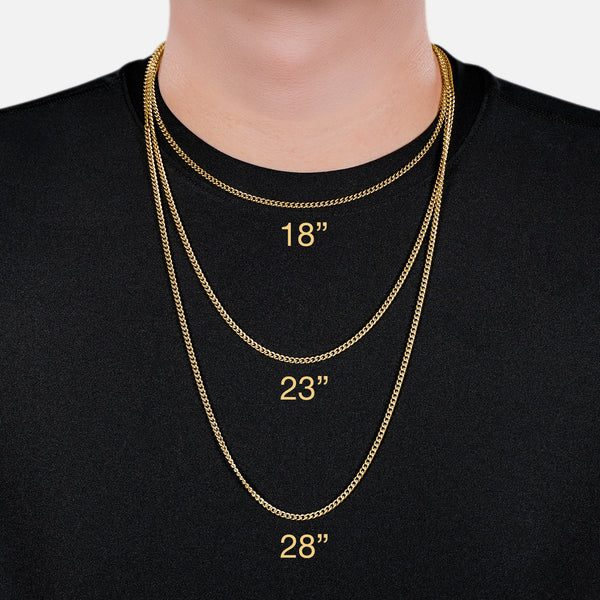 21 Number Pendant with Chain Necklace - Gold Plated Stainless Steel