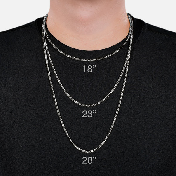 17 Number Pendant with Chain Necklace - Stainless Steel