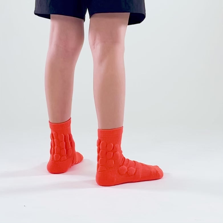 Hue Orange Football Padded Short Kids Socks