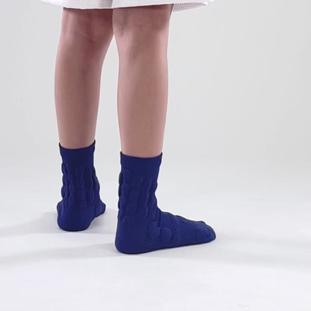 Hue Navy Football Padded Short Kids Socks