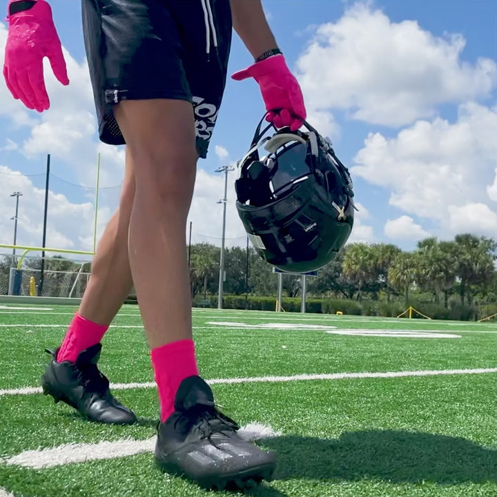 Hue Pink Football Padded Short Socks