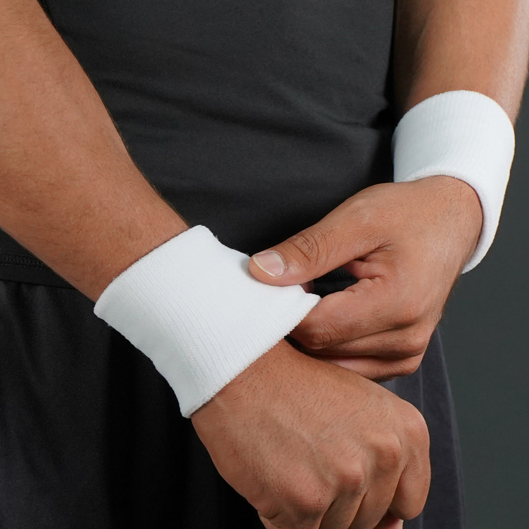White Cotton Wristbands (Pair)