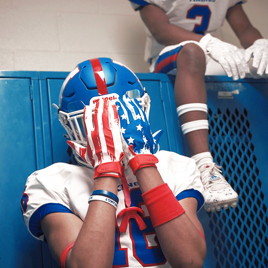 USA Brushed Flag Sticky Football Receiver Gloves