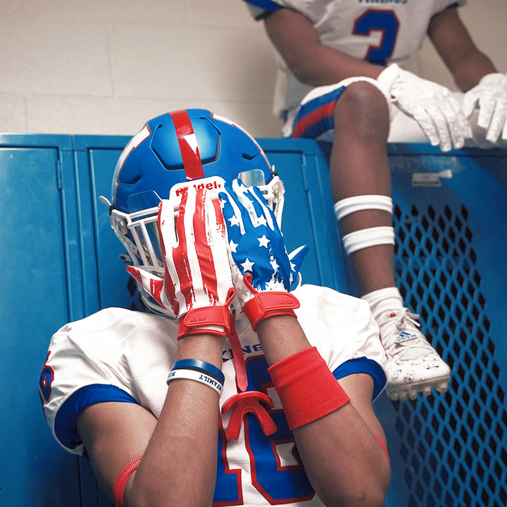 USA Brushed Flag Sticky Football Receiver Gloves