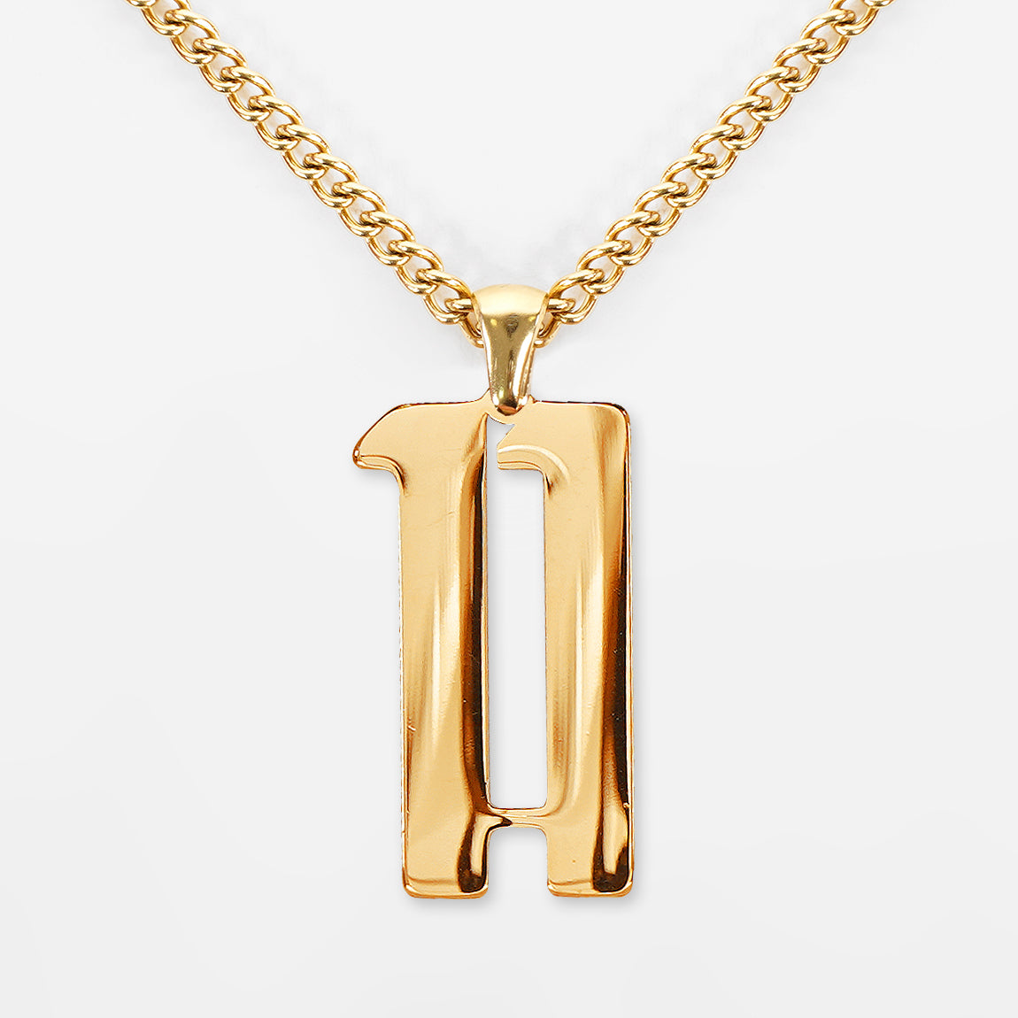 Trendy Stainless Steel Basketball Letter Necklace 26 Letter Gold