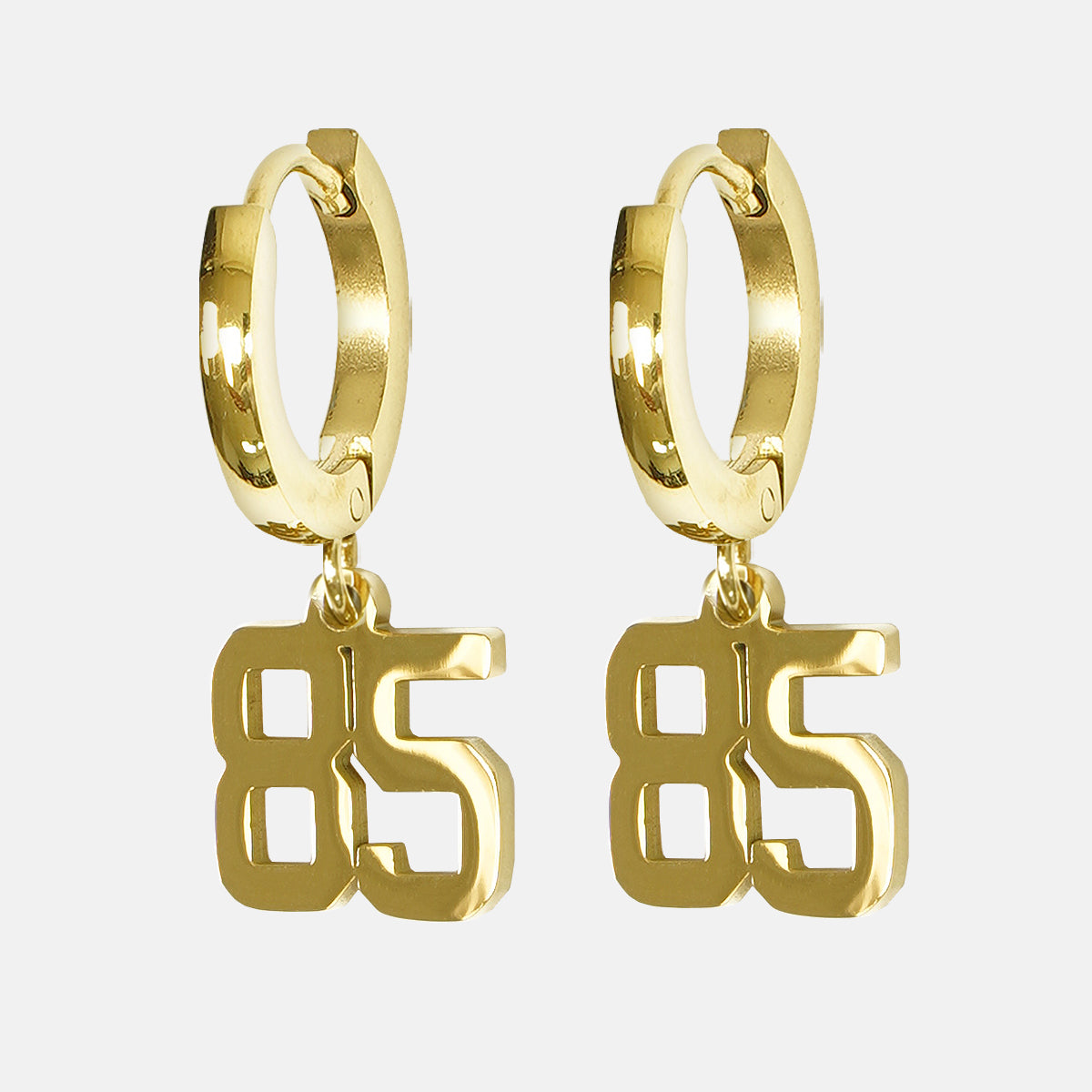 85 Number Earring - Gold Plated Stainless Steel