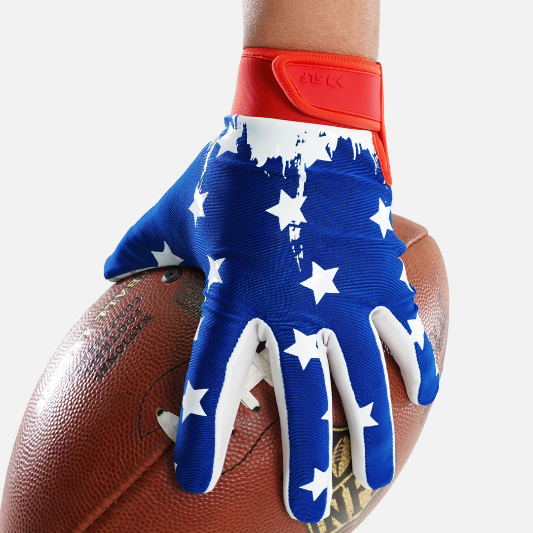USA Brushed Flag Sticky Football Receiver Gloves
