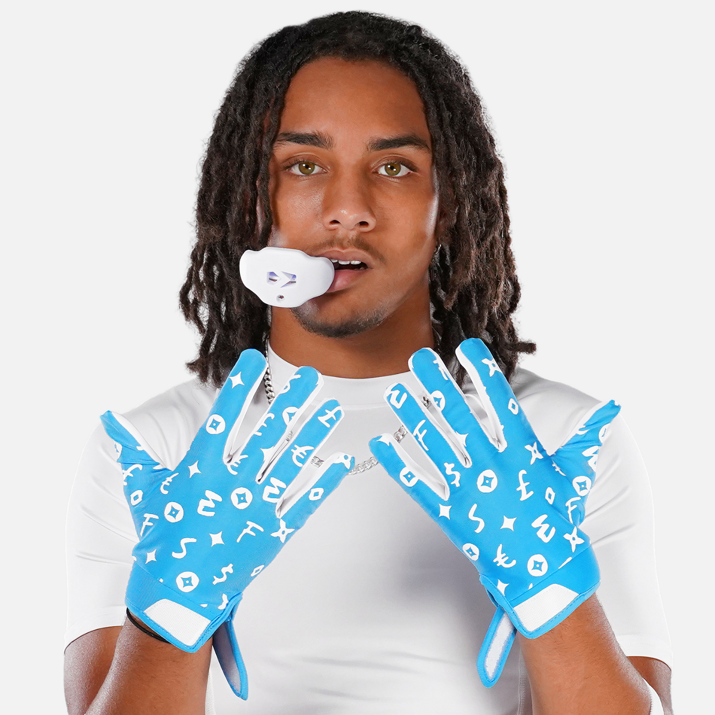 Sleefs Lavish Sky Blue Sticky Football Receiver Gloves