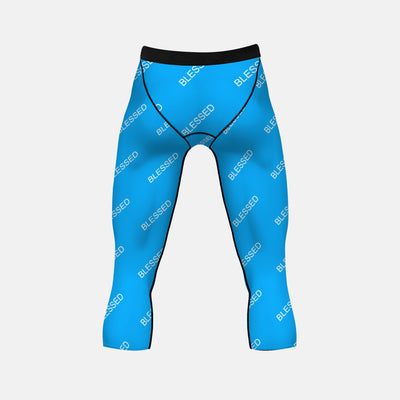 Blessed Pattern Blue 3/4 Tights for men