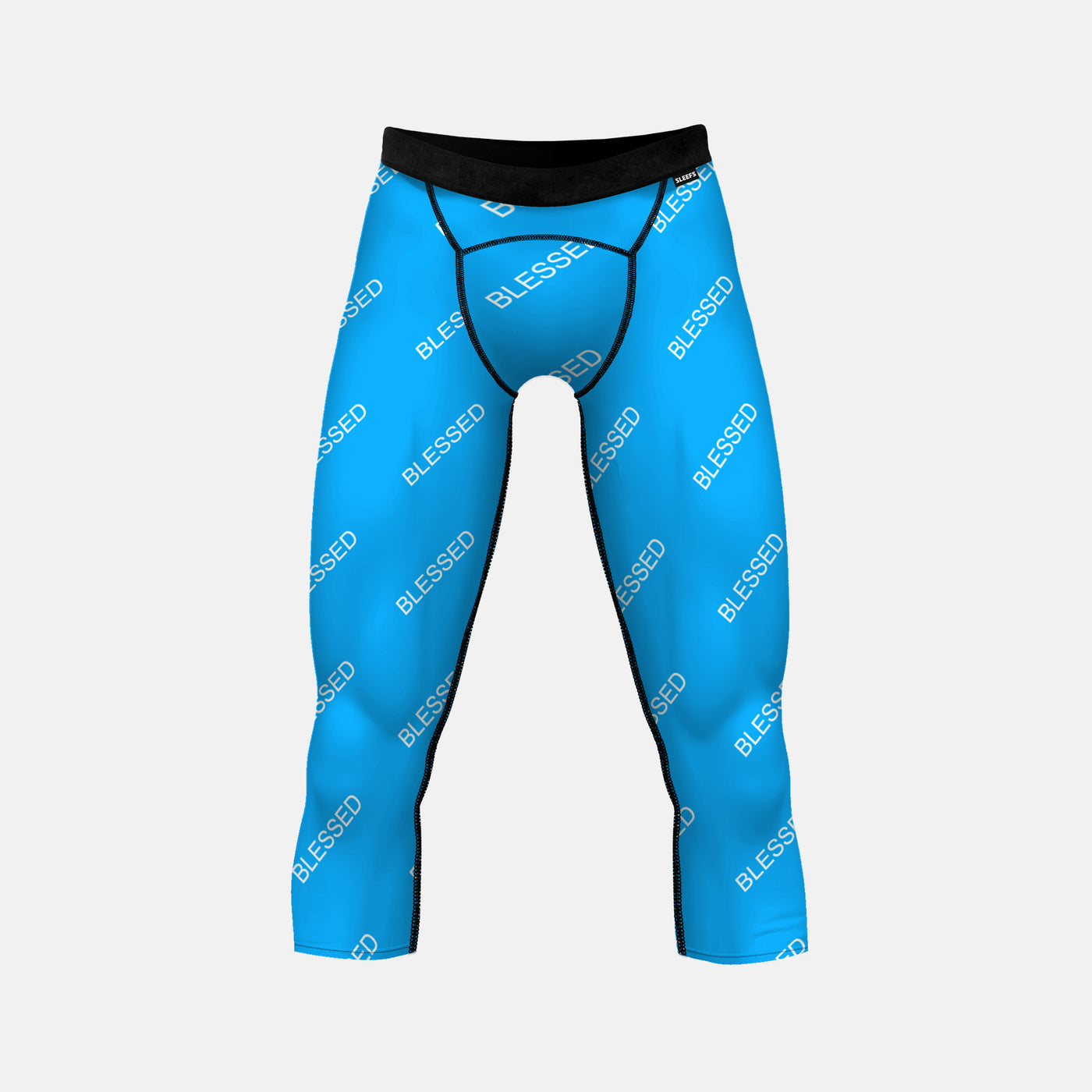 Blessed Pattern Blue 3/4 Tights for men