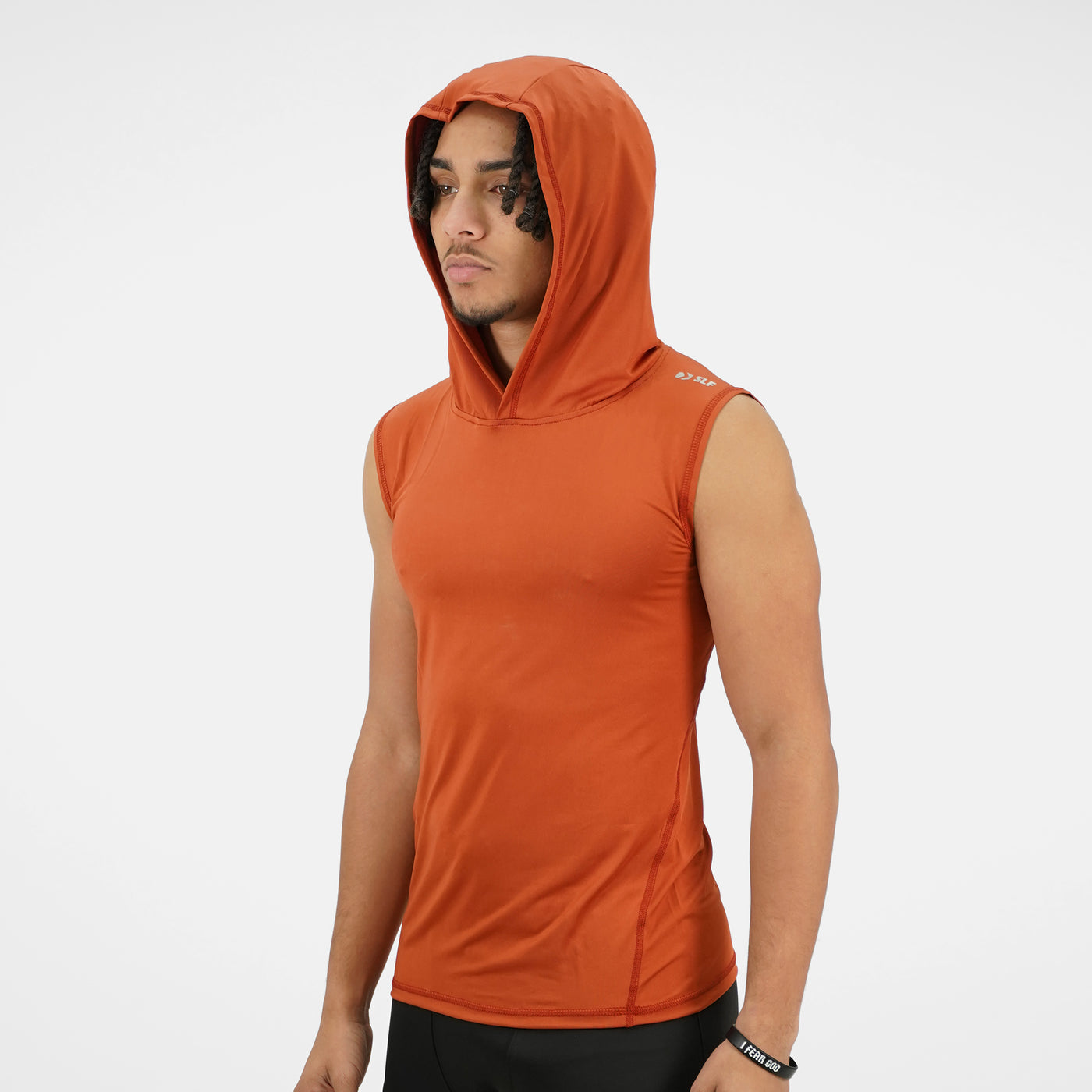 Clay Sleeveless Compression Hoodie
